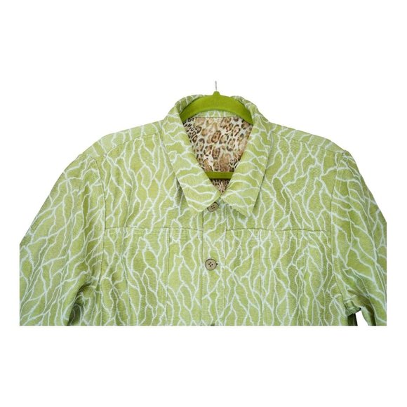 TravelSmith Women's Reversible Jacket Animal Print Pockets Sz Large Button Down - Picture 8 of 12